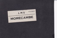 MORECAMBE - LUGGAGE LABEL - LONDON MIDLAND & SCOTTISH RAILWAY