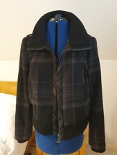 Zara Basic Wool Mix Cropped Tartan Design Jacket Size L