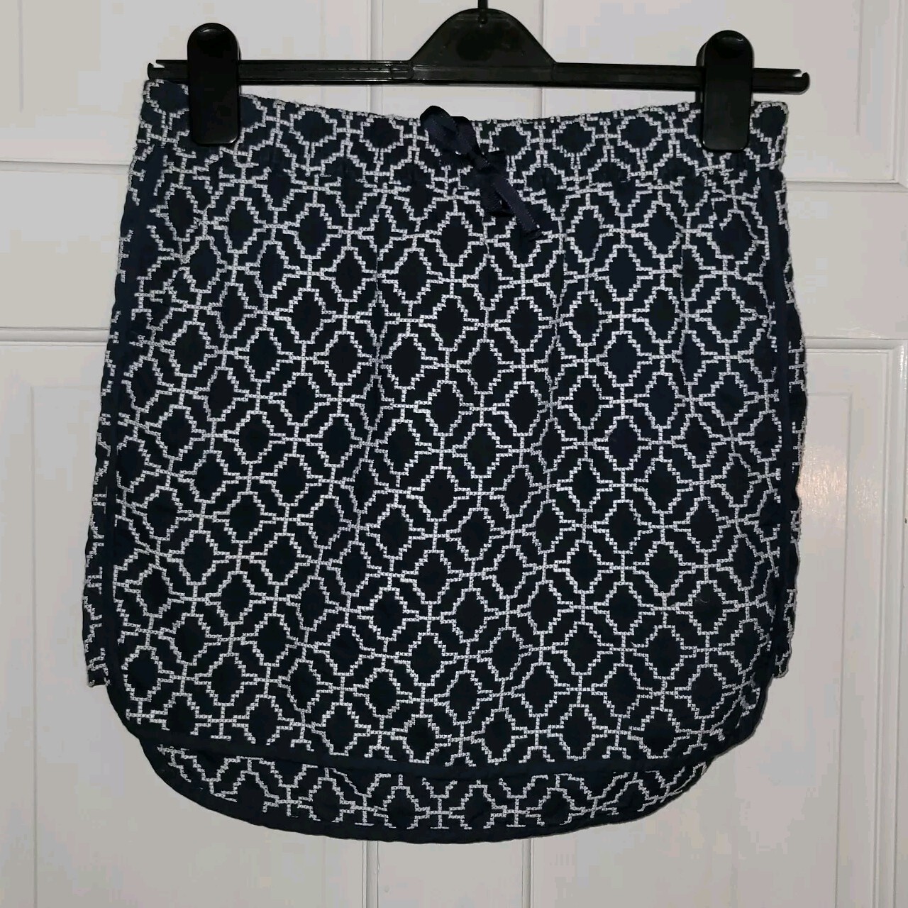 GAP navy Blue White Embroidered Patterned Pocket … - image 1