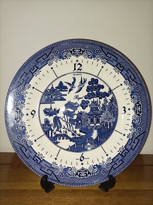Churchill Weidenmuster Zifferblatt 26 cm Speiseteller sehr schwer zu finden (Box 22)