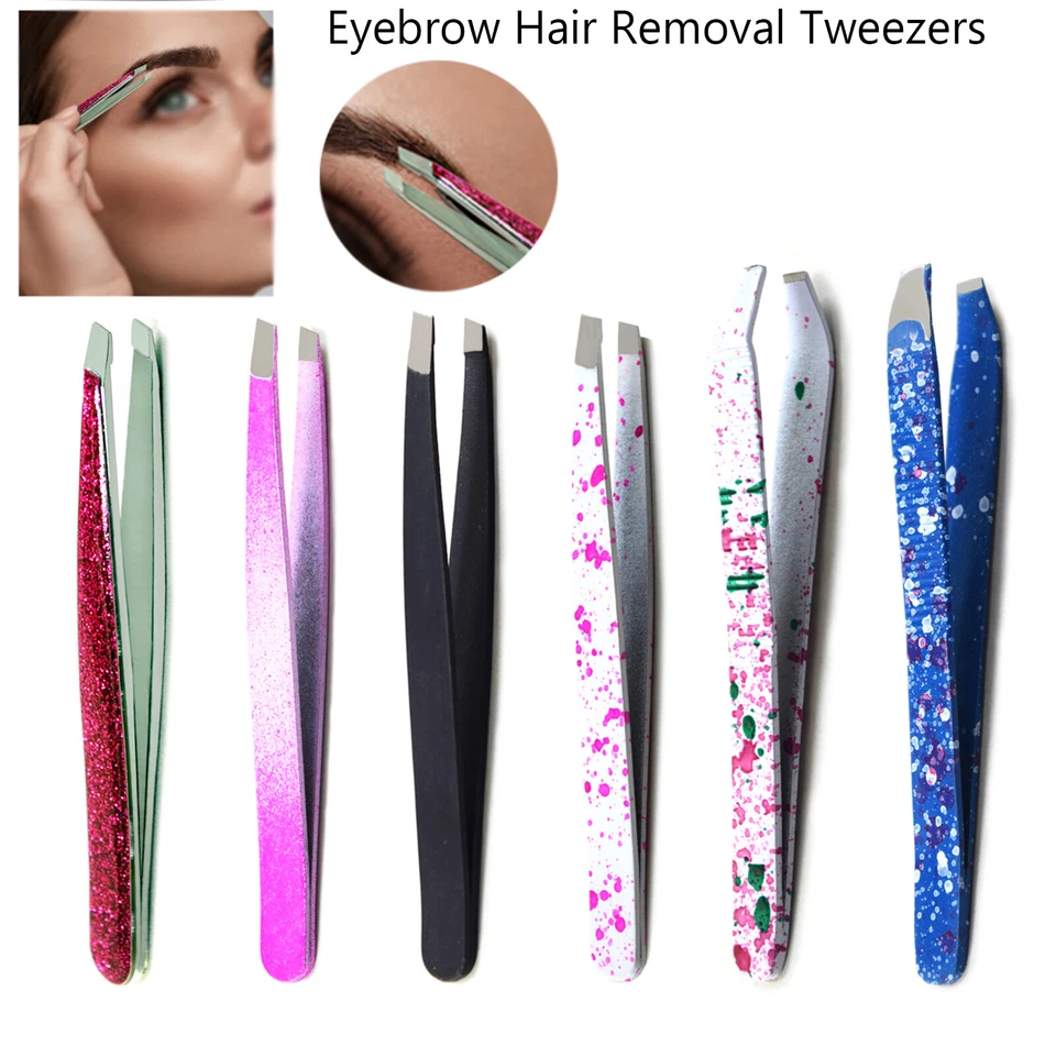 MEDSPO Professional Eyelash Tweezers Hair Plucker Remover Sharp Point