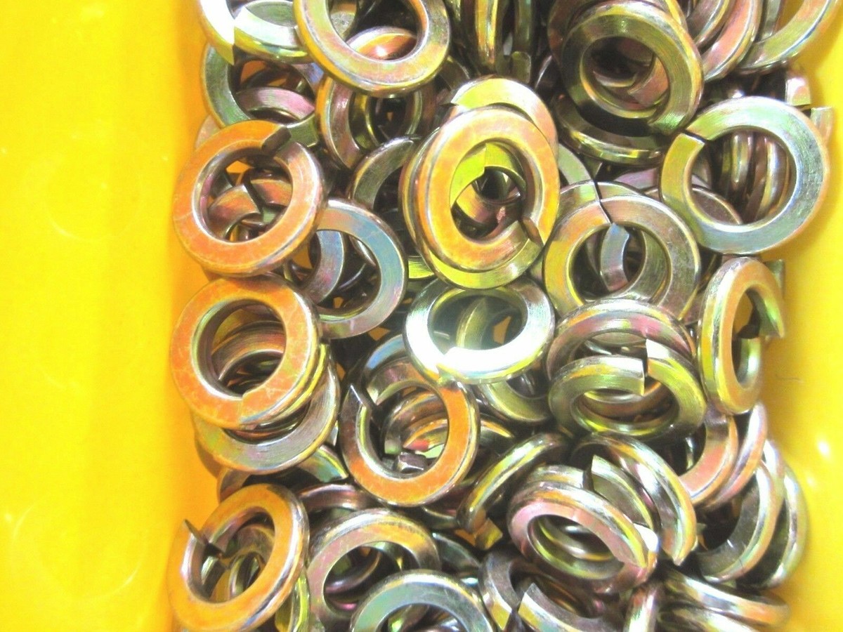 Yellow Lock Washers Yellow Zinc Washers 100-Pack Of 1/2