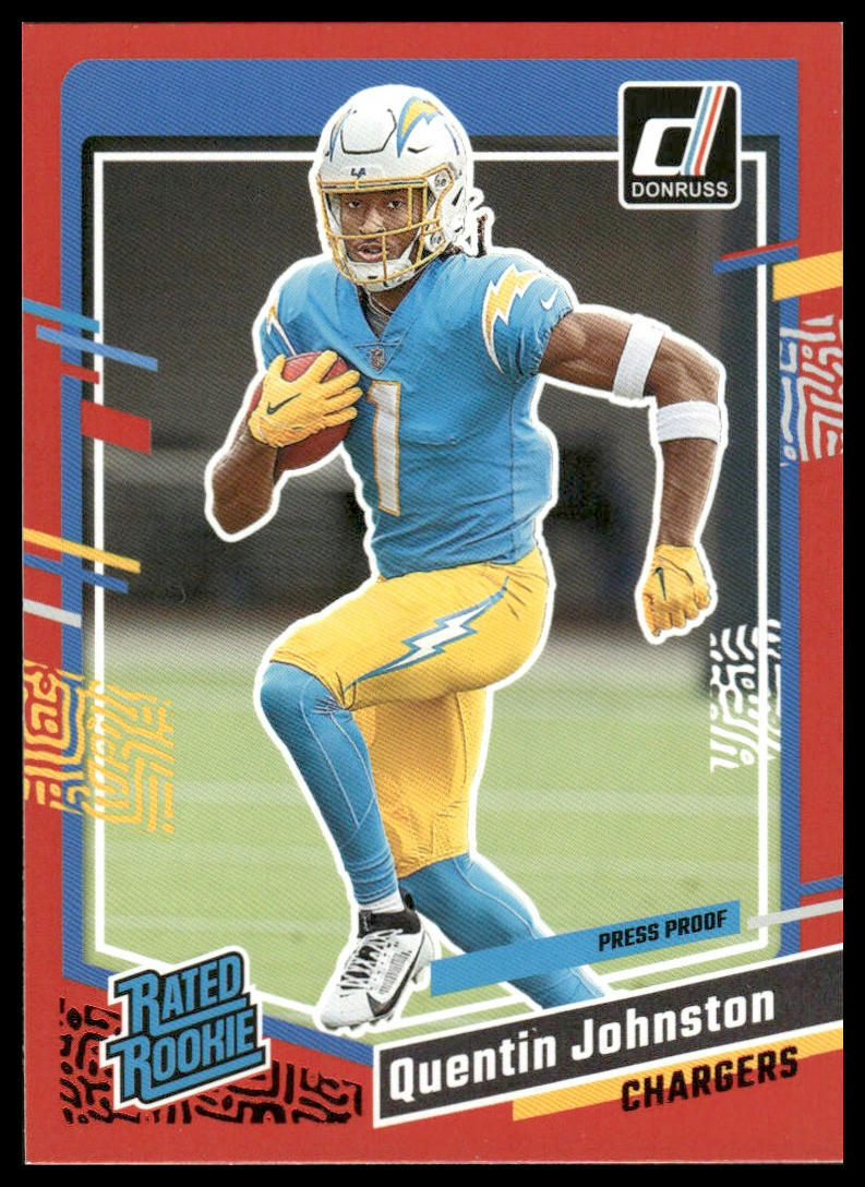 2023 Donruss #353 Quentin Johnston Press Proof Red Los Angeles Chargers