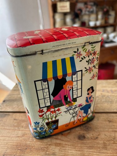 Vintage 1950’s 1960’s Tea Caddy / Storage Tin – Ladies Drinking Tea – Kitsch – - Picture 5 of 11