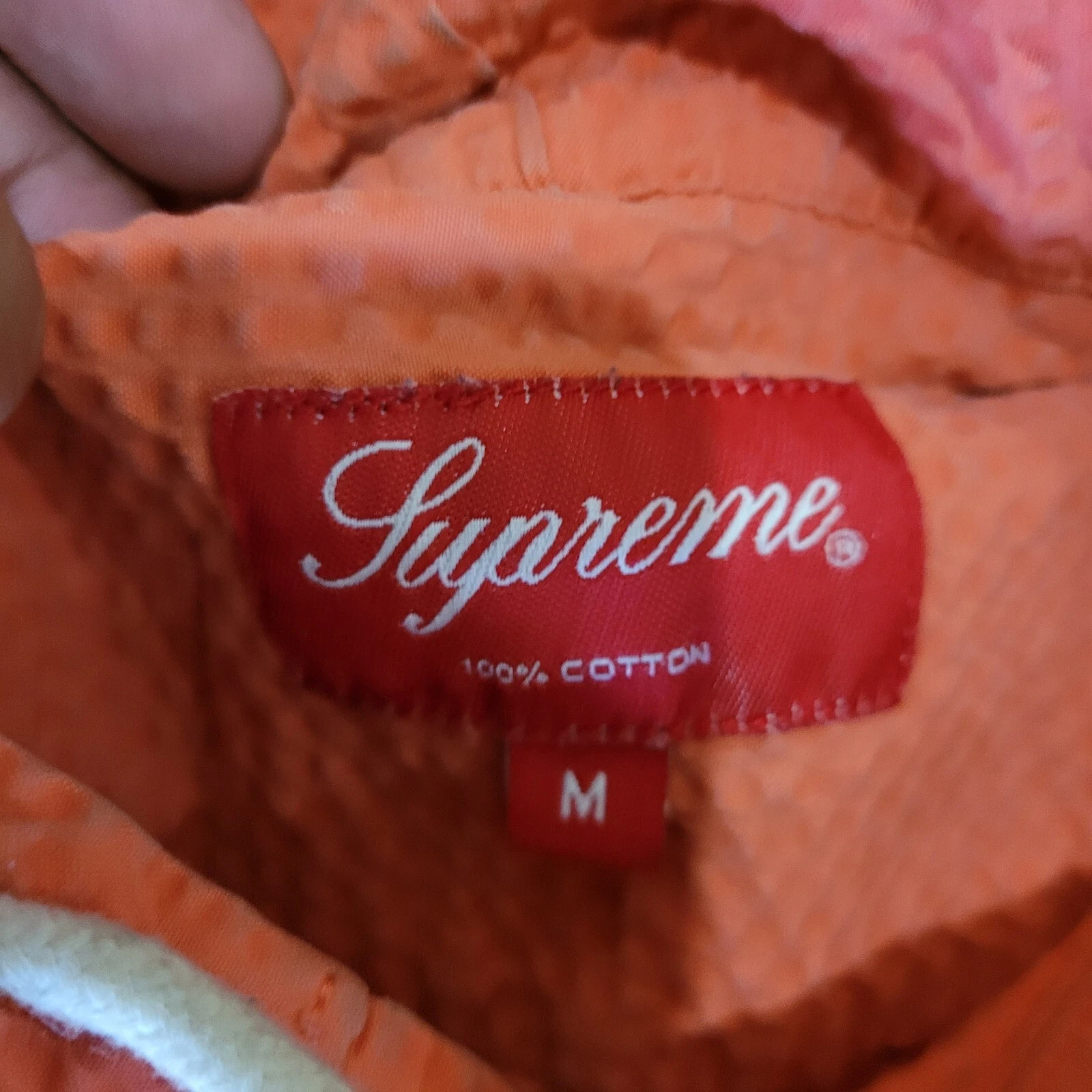 Felpa Supreme manica lunga con cappuccio e bottoni completi uomo taglia M media salmone