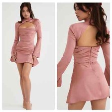 House of CB Toira Dress Rose Draped Corset Dress Pink Size Small