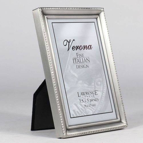 Lawrence 3.5X5 Beaded Edge Metal Frame - Antique Pewter (Same Shipping Any Qty) - Picture 2 of 3