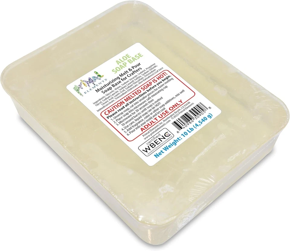 Base de jabón vegano de aloe vera de 10 lb - Solución hidratante para derretir y verter manualidades Foto 3 de 4