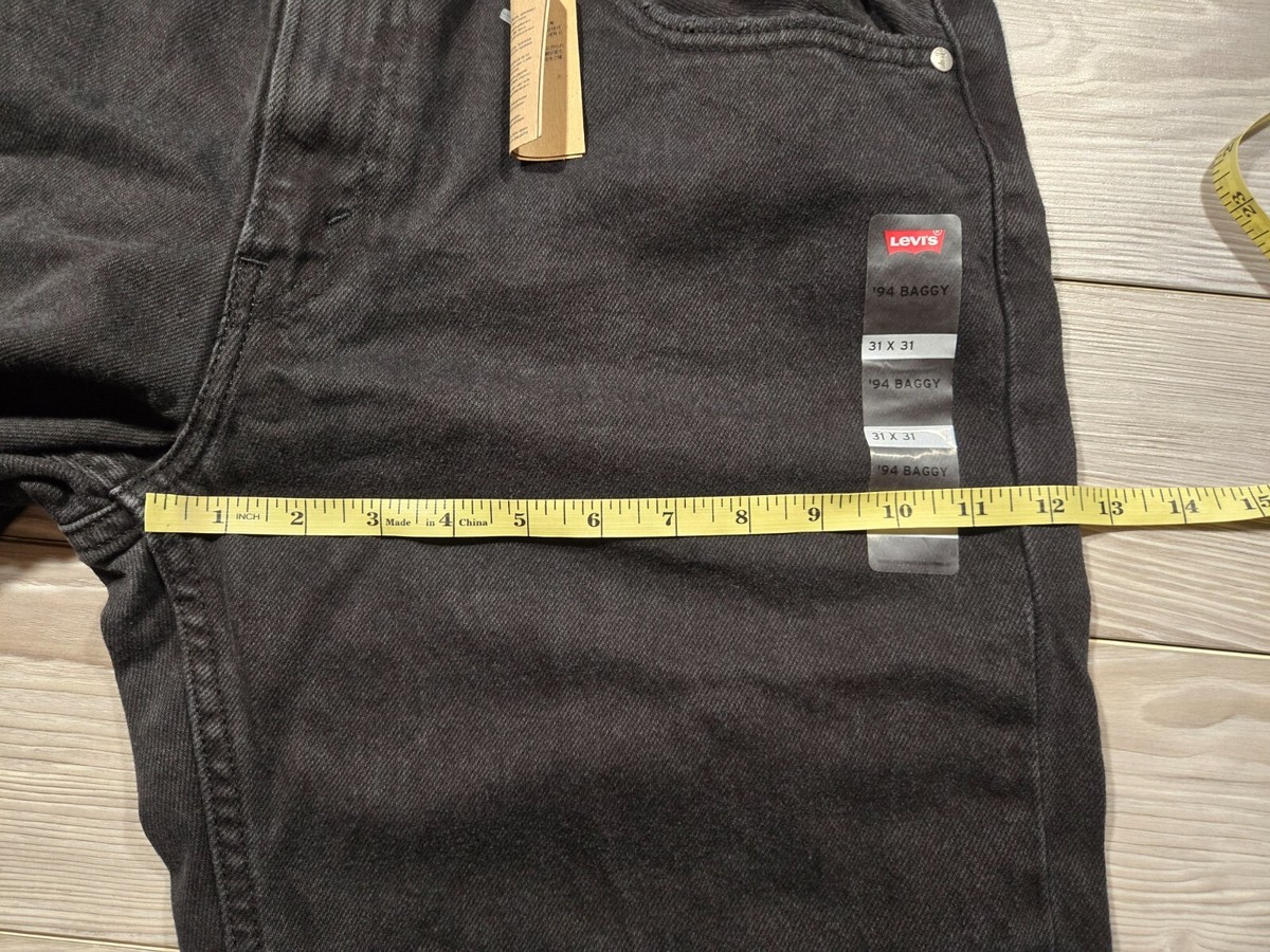 Levis Silver Tab 94 Baggy Jeans Mens 29x31 Black Distressed