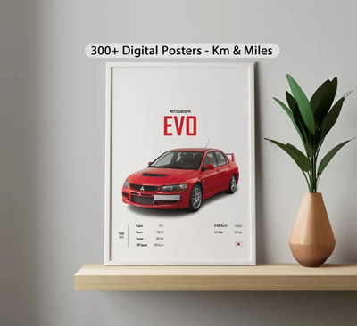 Mitsubishi Evolution EVO Car Poster Prints Wall Art Kids Boys JDM cars Japan