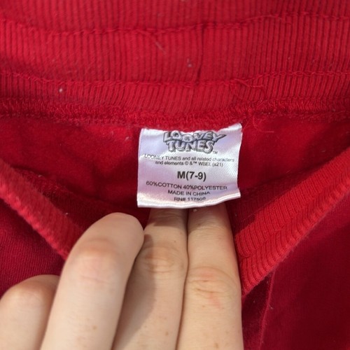 Looney Tunes Red Bugs Bunny Sweat Pants Size M (7-9) - Picture 3 of 3