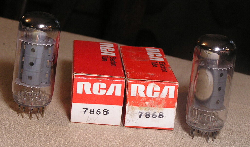 Radio Corp of America 7868 Rare Dual Getter Vacuum Tubes (2) Matched Pair