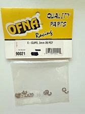 OFNA RACING 90021 E-CLIPS 3mm 20 PIECES  NEW OLD INVENTORY