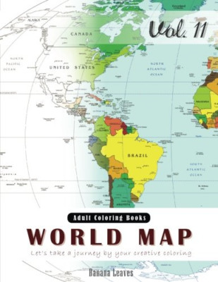 World Map Coloring Book for Stress Relief & Mind Relaxa - Paperback NEW Leaves,
