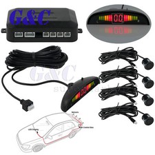 4/8Parking Sensors LED Display Car Backup Reverse Radar System Warning Alarm Kit