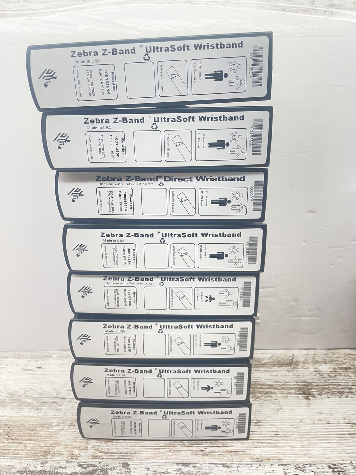 Lot of 8 Used Zebra ZBand Ultrasoft Wristbands eBay