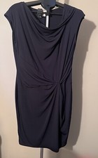 Michael Kors Womens Lg Little Black Dress Cowl Neck Gathered/Cocktail
