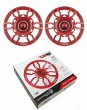 8" Red Speaker Grill Cover Built In Bullet Tweeter RGB LED Pro Audio Pair DS18