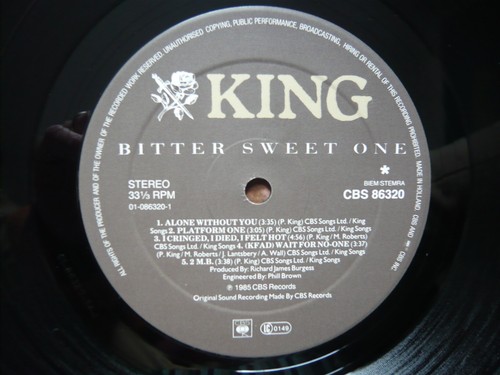 King Bitter Sweet Vinyl CBS 1st Press 1985 A1/B1 Matrix LP Alone Without You EXC - Bild 2 von 7
