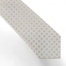 Michael Kors Men's Longboat Grid Check Tie Necktie Classic 3 Taupe Silk Blend