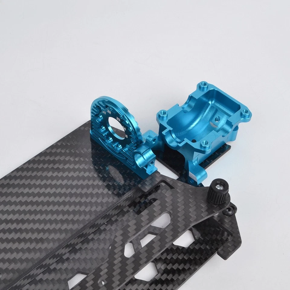 Custom Aluminum Gearbox Cover Carbon Chassis Kit for Tamiya TT-02B TT-02BR Car - Image 4 of 4