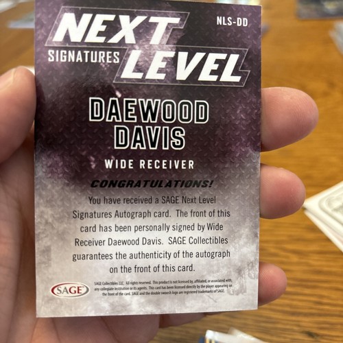 2023 Sage High Series DAEWOOD DAVIS Next Level Signatures Silver /25 Western Ken - Picture 2 of 2