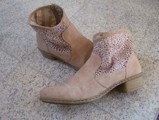 RIEKER * Stiefeletten, Schuhe * Damen * Gr. 38 * altrosa mit Spitzendetails