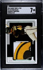 2024 Panini Three & Two Ethan Salas #PS-ES Prospect Swatches Emerald SGC 7