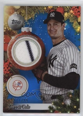 2025 Topps Holiday Relics Blue Metallic 57/299 Gerrit Cole #PR-GC 4p4