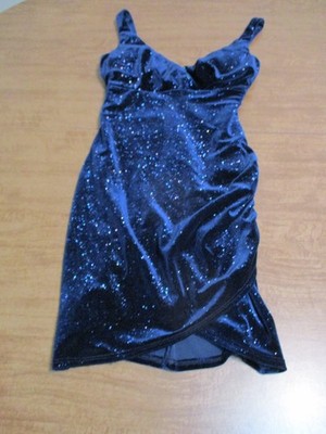 EMERALD SUNDAE BLUE SLEEVELESS COCKTAIL MINI DRESS JUNIORS SIZE XS