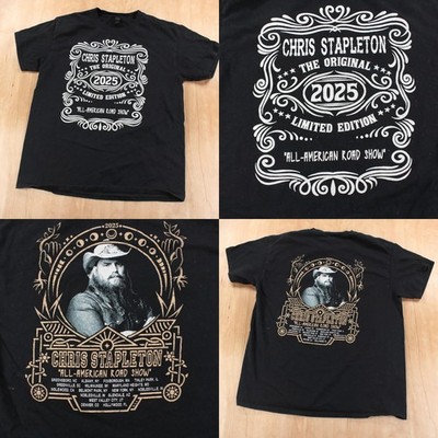 Chris Stapleton All American Road Show 2025 Tour concert tee t-shirt LARGE tag