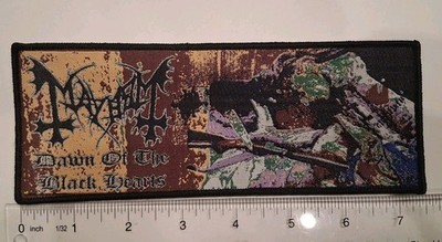 Mayhem Dawn Of The Blackhearts Strip Woven Patch Black Border