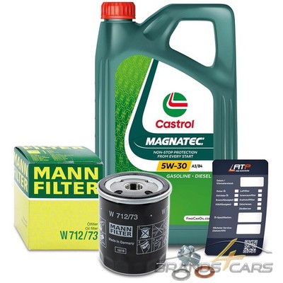 MANN-FILTER ÖLFILTER+5L CASTROL MAGNATEC 5W-30 FÜR MAZDA 3 BK 1.8 2.0