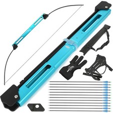 55  Folding Bow and Arrows Set 55Lbs Aluminum Alloy Riser Archery Recurve Bow