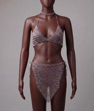 Handmade Chainmail Bikini Bra Aluminum Top Viking Cosplay Party Wear