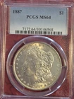 1887-P Morgan Dollar PCGS MS64 Graded Silver $1 Coin