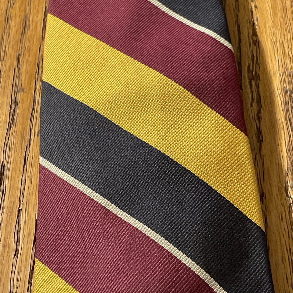 Corbata a rayas de regimiento de seda Brooks Brothers Repp usada en excelente estado etiqueta negra Reino Unido Foto 4 de 4