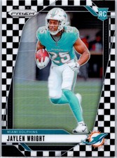 Panini Prizm Jaylen Wright #348 2024 blanco y negro a cuadros novato - Dolphins