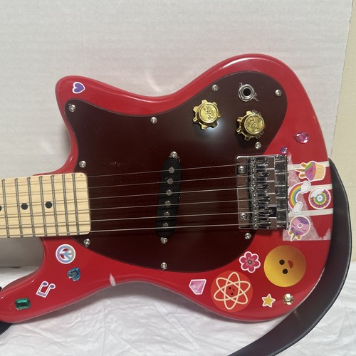 F.A.O. Schwarz Children's Red Electric Guitar w/ AMP, Black Case, Strap, & Acc. - Picture 5 of 21