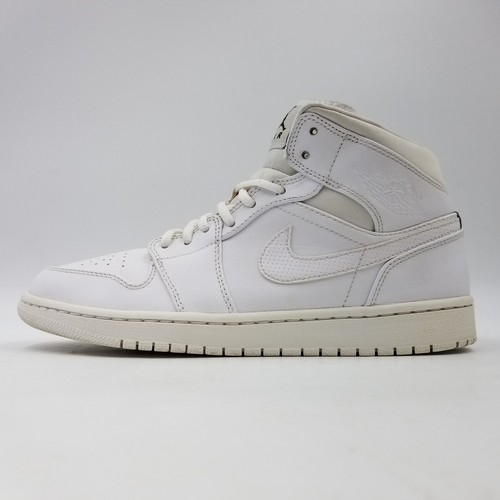 2016 Triple White Nike Air Jordan 1 Mid 554724-110 Mens Size 9