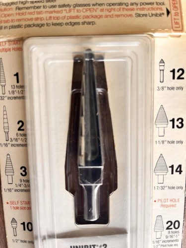 Unibit Step Bit #2 3/16" To 1/2" 10102 - Picture 5 of 5