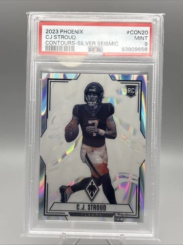 2023 Panini Phoenix CJ Stroud Contours Silver Seismic (RC) PSA 9