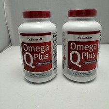 Dr. Sinatra Omega Q Plus Heart Health and Aging Support 2 Bottles Resveratrol