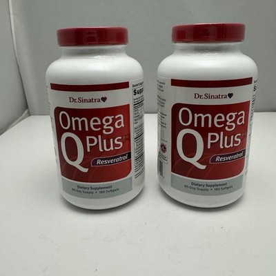 Dr. Sinatra Omega Q Plus  Heart Health and Aging Support 2 Bottles Resveratrol