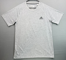 Adidas Mens M Ultimate Tee Gray Climalite Running Gym Short Sleeve Shirt