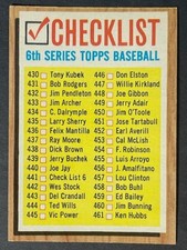 VINTAGE 1962 Topps 6th SERIES CHECKLIST # 441- LARGE PRINT VARIATION – NM-MT