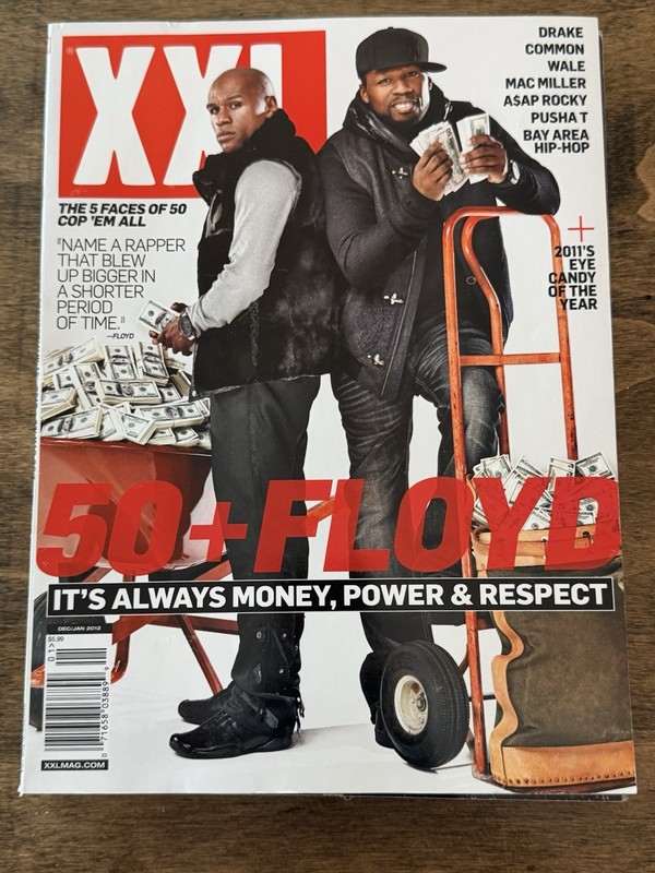 XXL Magazine Dec/Jan 2012 Issue 50 Cent + Floyd Mayweather Illustrated