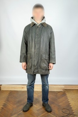 Barbour Classic Border Wax Cotton Navy Men's Jacket Coat Size M | eBay