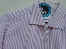 Proper Cloth Men's Light Pink Striped Men Dress Shirt Sz 17.5 33