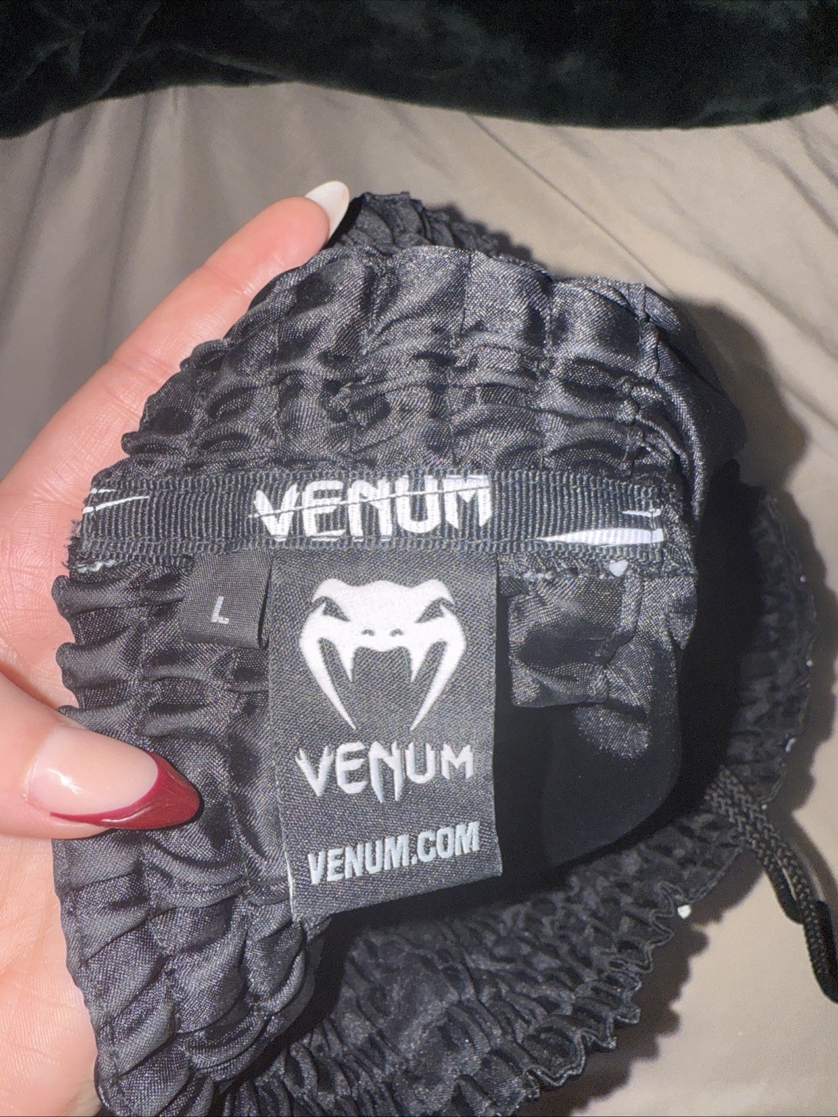 Venum Muay Thai Shorts Mens Mediu Black MMA Boxing Trunks Combat Polyester